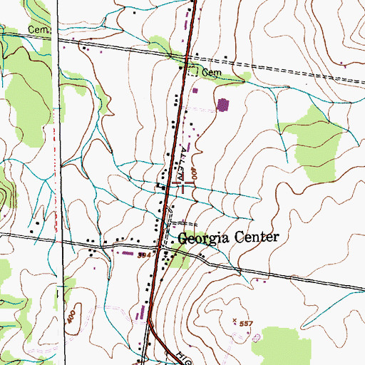 Topographic Map of Georgia Volunteer Fire Department, VT