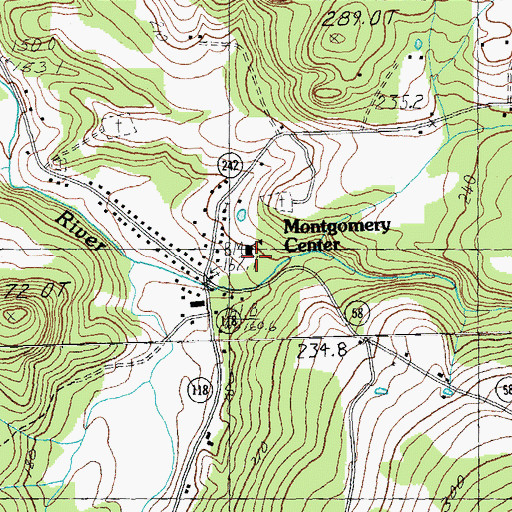 Topographic Map of Montgomery Fire Department, VT
