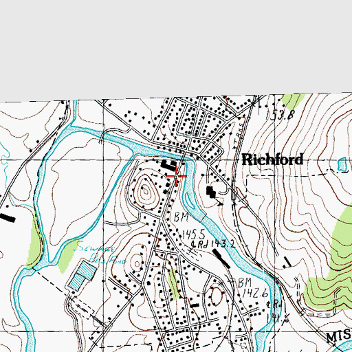 Topographic Map of Richford Fire Department, VT