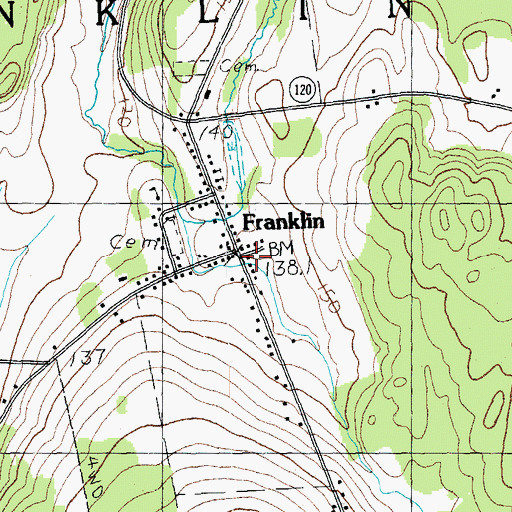 Topographic Map of Franklin Fire and Rescue, VT