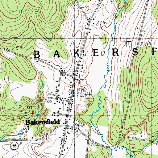 Topographic Map of Bakersfield Fire Department, VT