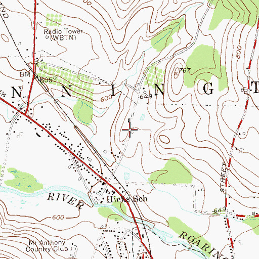 Topographic Map of Bennington Rural Fire Department Station 4, VT