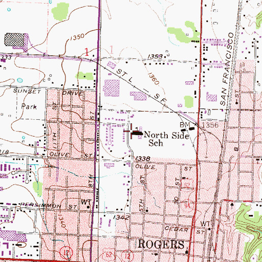 Topographic Map of Northside Elementary School, AR