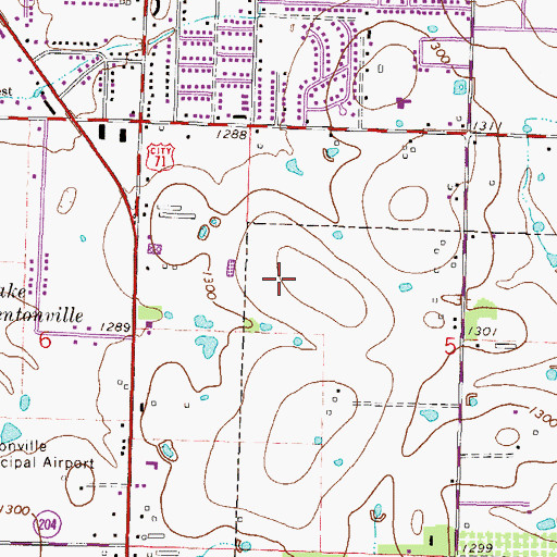 Topographic Map of Ruth Barker Middle School, AR
