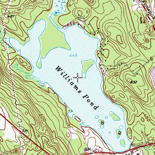 Topographic Map of Williams Pond, CT