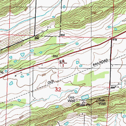 Topographic Map of Mansfield High School, AR