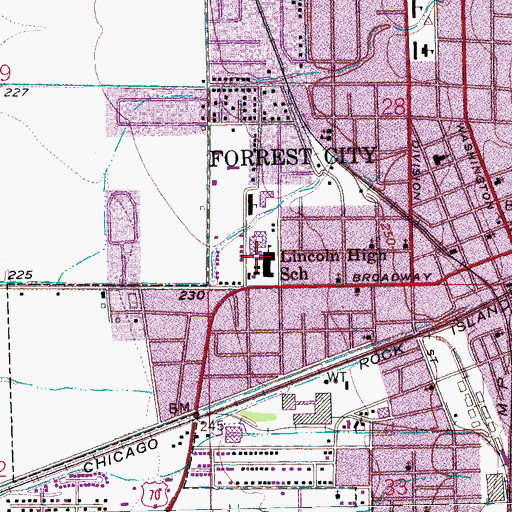 Topographic Map of Lincoln Academy, AR