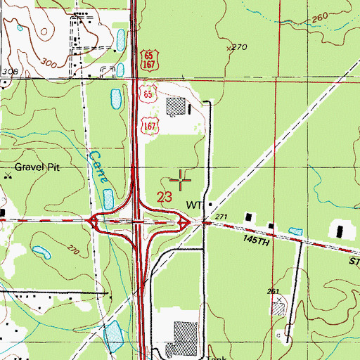 Topographic Map of Bates Elementary School, AR