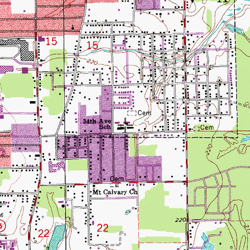 Topographic Map of 34th Elementary School, AR