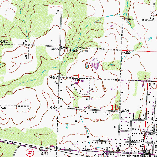 Topographic Map of Oscar Hamilton Elementary School, AR