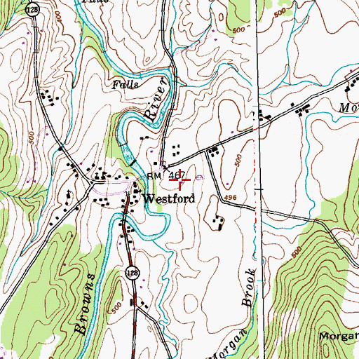 Topographic Map of Westford Volunteer Fire Department, VT