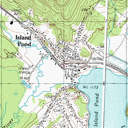 Topographic Map of Brighton Fire Department, VT