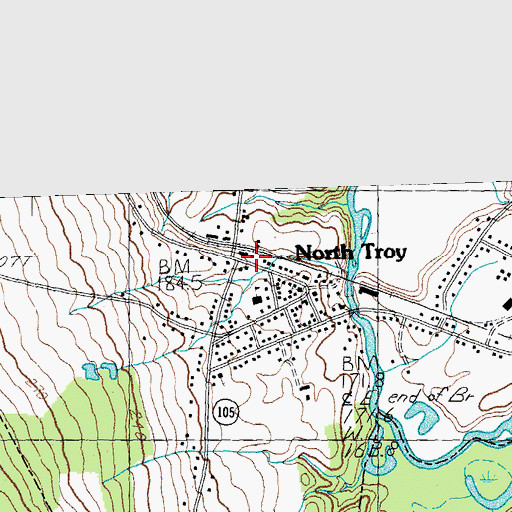 Topographic Map of North Troy Fire Department, VT