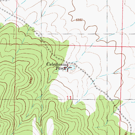 Topographic Map of Celedonio Tank, AZ