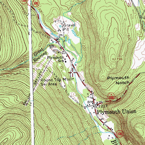 Topographic Map of Plymouth Fire Department, VT