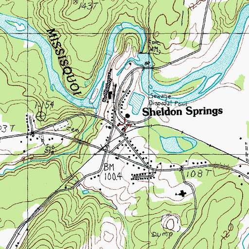 Topographic Map of Sheldon Fire Station, VT