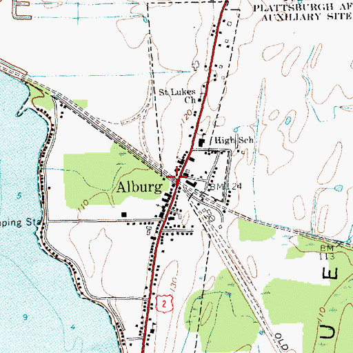 Topographic Map of Alburgh Volunteer Fire Department and Rescue Squad, VT