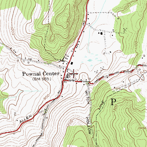 Topographic Map of Pownal Center Fire Station, VT