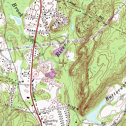 Topographic Map of Willow Brook, CT