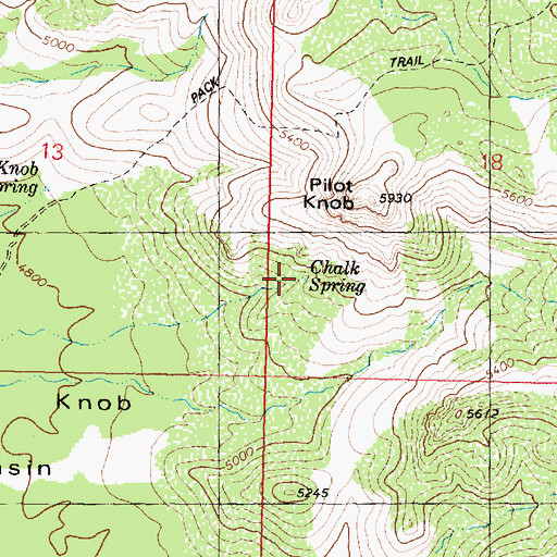Topographic Map of Chalk Spring, AZ