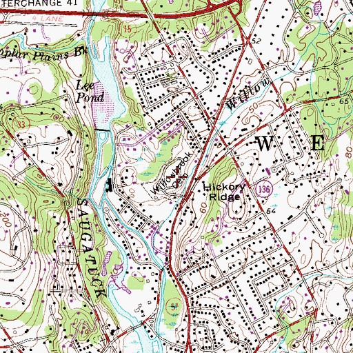 Topographic Map of Willowbrook Cemetery, CT