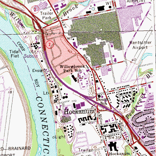 Topographic Map of Willowbrook Early Childhood Center, CT