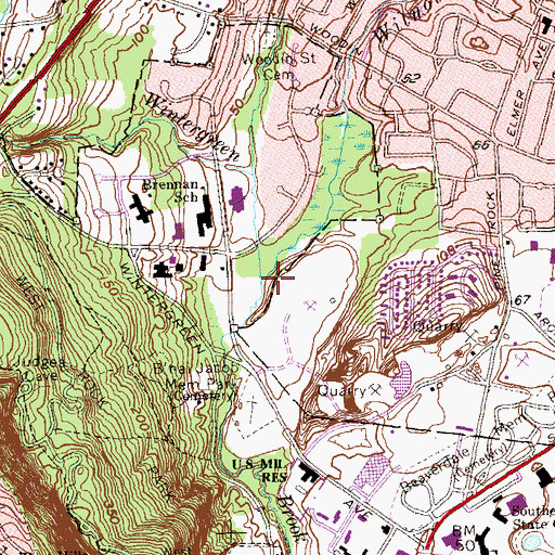 Topographic Map of Wilmot Brook, CT