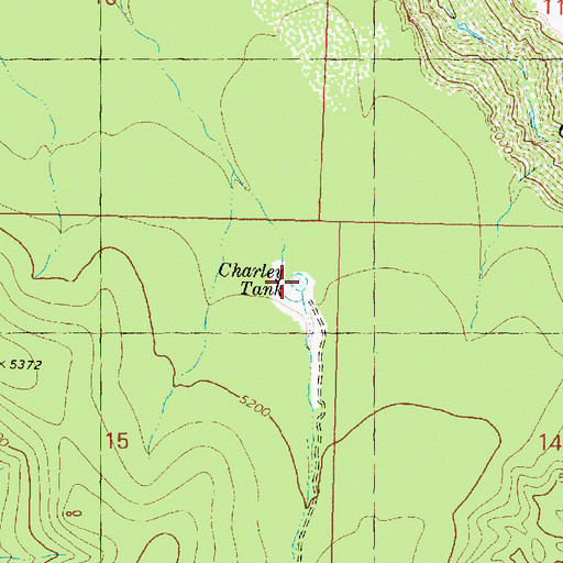 Topographic Map of Charley Tank, AZ