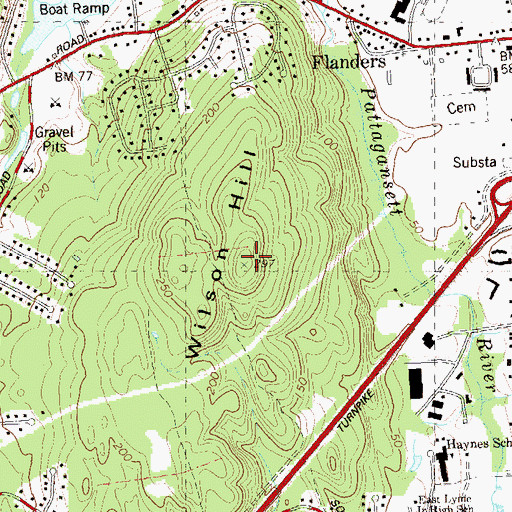 Topographic Map of Wilson Hill, CT