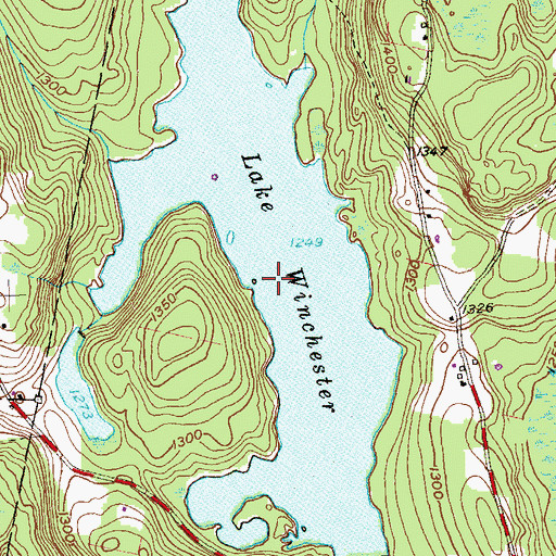 Topographic Map of Lake Winchester, CT