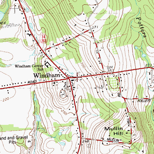 Topographic Map of Windham, CT