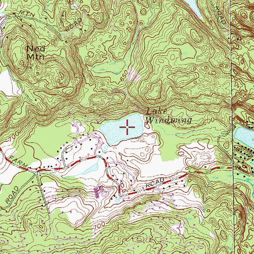 Topographic Map of Lake Windwing, CT