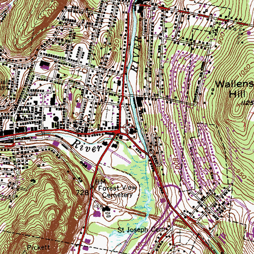 Topographic Map of Winsted, CT