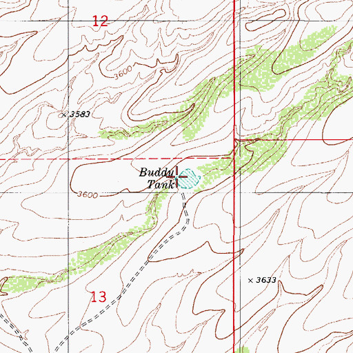 Topographic Map of Buddy Tank, AZ