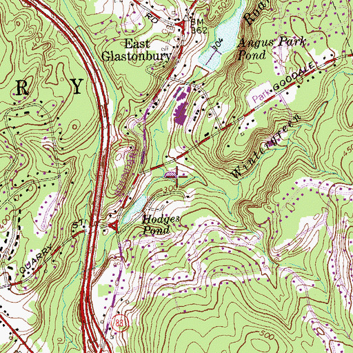 Topographic Map of Wintergreen Brook, CT