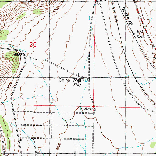 Topographic Map of Chino Well, AZ