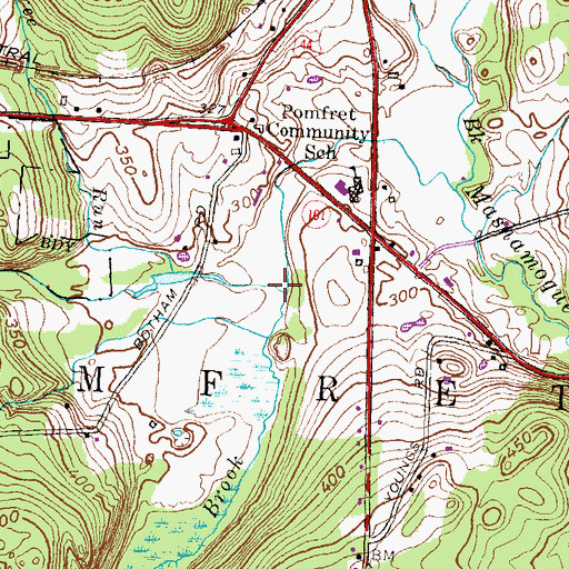 Topographic Map of Wolf Den Brook, CT