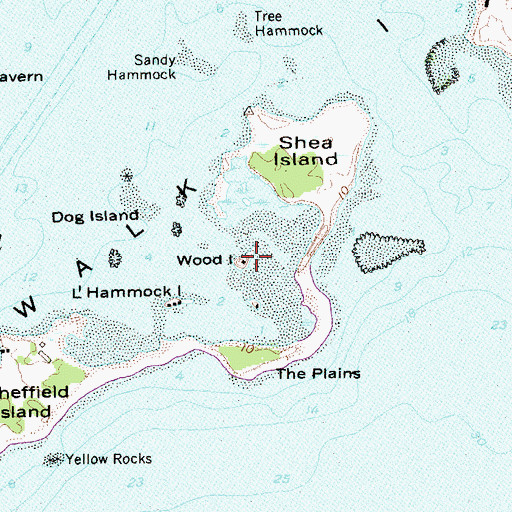 Topographic Map of Wood Island, CT