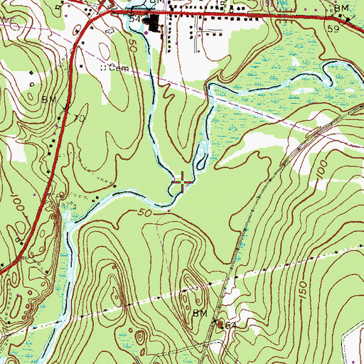 Topographic Map of Wood River, RI