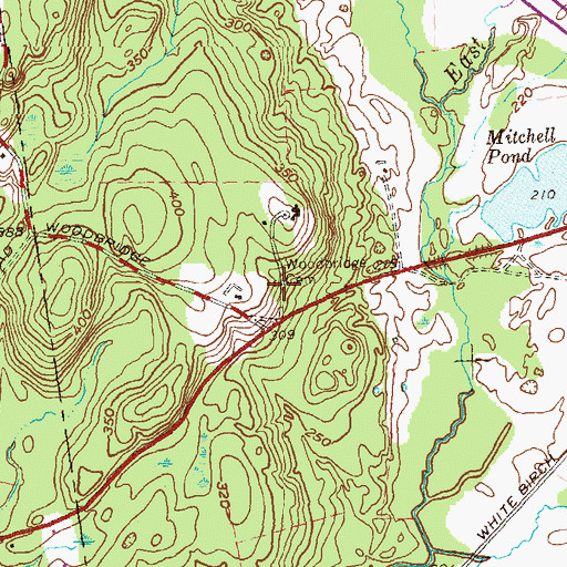 Topographic Map of Woodbridge Cemetery, CT