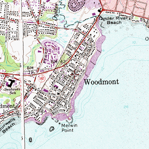 Topographic Map of Woodmont, CT