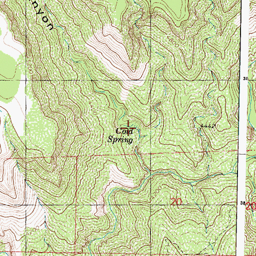 Topographic Map of Cold Spring, AZ