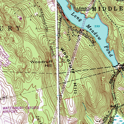 Topographic Map of Woodruff Hill, CT