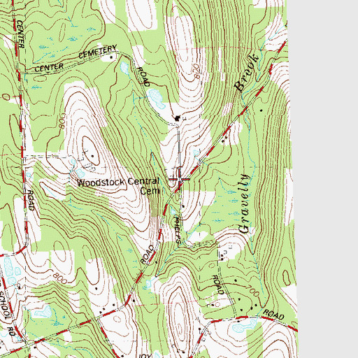 Topographic Map of Central Cemetery, CT