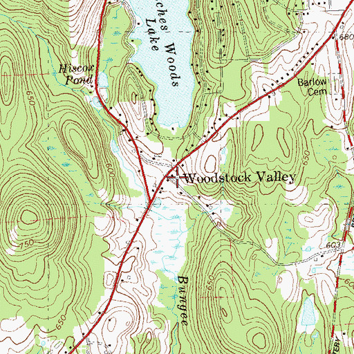 Topographic Map of Woodstock Valley, CT