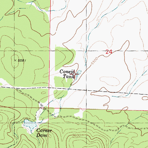 Topographic Map of Conejo Tank, AZ