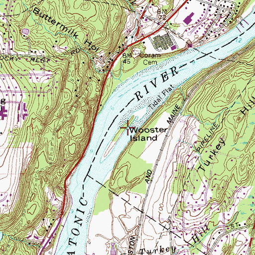 Topographic Map of Wooster Island, CT