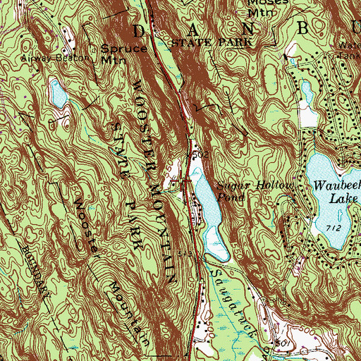 Topographic Map of Wooster Mountain State Park, CT
