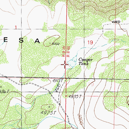 Topographic Map of Conger Dam, AZ