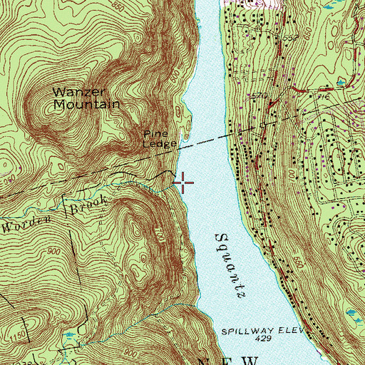 Topographic Map of Worden Brook, CT